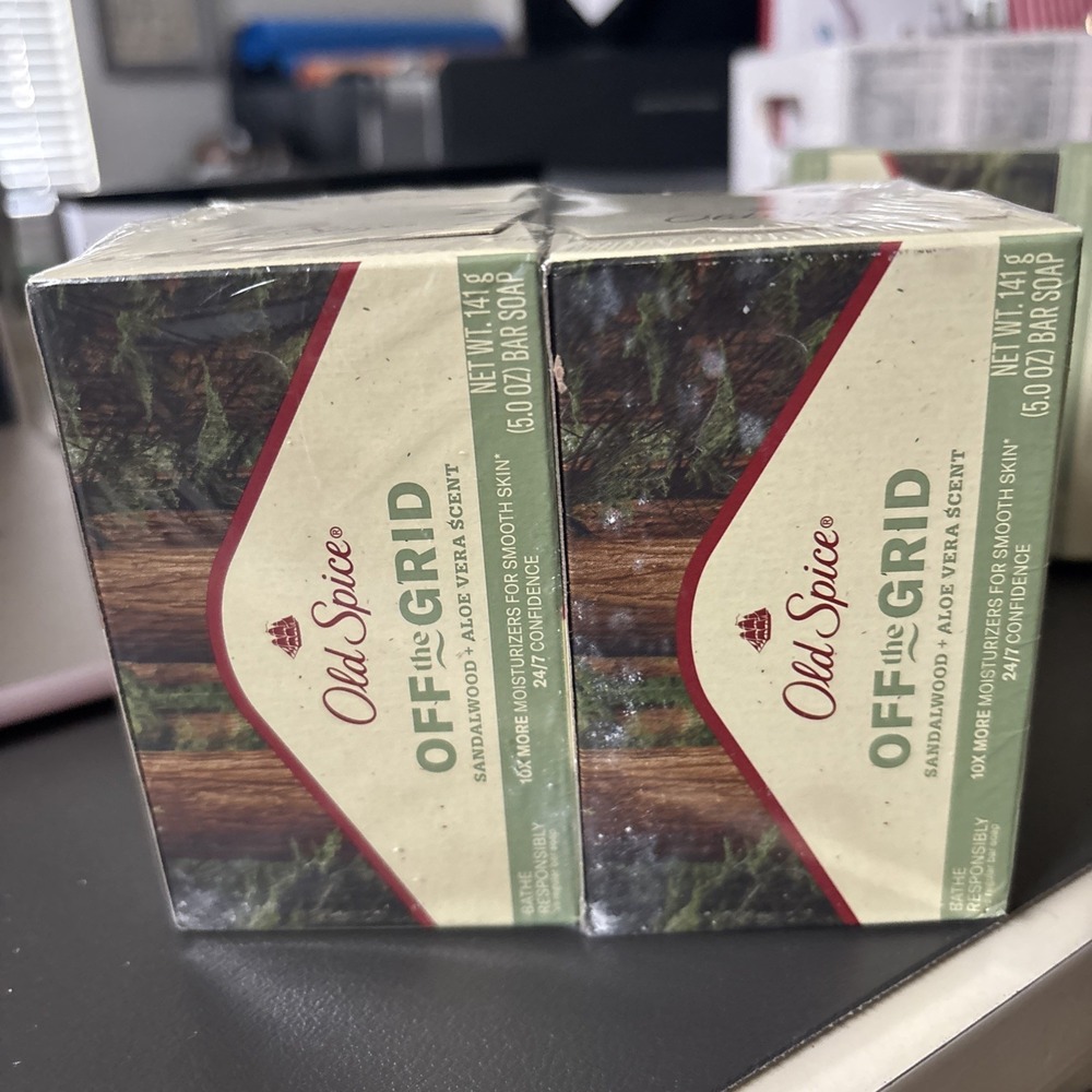 Old Spice Off The Grid Sandalwood Aloe Vera‎ Bar Soap 4 Pack 20oz Total NEW - Picture 4 of 5